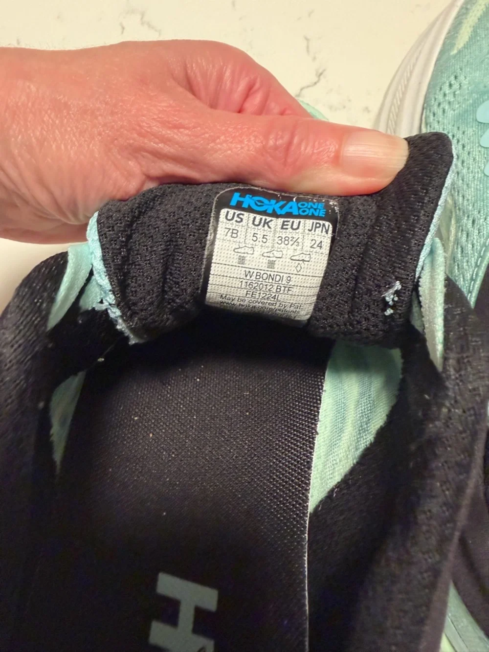 Hoka Bondi 9 Blue Spark/Mint Fluorite Size 7 VGUC - Picture 14 of 14